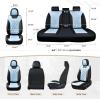 imageCoverado Car Seat Covers Full Set Seat Covers for Cars Front Seat Covers and Back Seat Cover Waterproof Leather Automotive Seat Cover Universal Car Interior Protectors Cushion for Most Cars Blue8918BlackBule