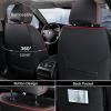 imageCoverado Car Seat Covers Full Set Seat Covers for Cars Front Seat Covers and Back Seat Cover Waterproof Leather Automotive Seat Cover Universal Car Interior Protectors Cushion for Most Cars BlueBlackRedLine
