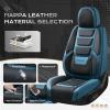 imageCoverado Car Seat Covers Full Set Seat Covers for Cars Front Seat Covers and Back Seat Cover Waterproof Leather Automotive Seat Cover Universal Car Interior Protectors Cushion for Most Cars BlueB230BlackBlue