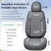 imageCoverado Car Seat Covers Full Set Seat Covers for Cars Front Seat Covers and Back Seat Cover Waterproof Leather Automotive Seat Cover Universal Car Interior Protectors Cushion for Most Cars BlueGray2