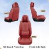 imageCoverado Car Seat Covers Full Set Seat Covers for Cars Front Seat Covers and Back Seat Cover Waterproof Leather Automotive Seat Cover Universal Car Interior Protectors Cushion for Most Cars BlueRedPillow