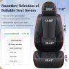 imageCoverado Car Seat Covers Full Set Seat Covers for Cars Front Seat Covers and Back Seat Cover Waterproof Leather Automotive Seat Cover Universal Car Interior Protectors Cushion for Most Cars BlueBlackRedLine