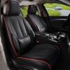 imageCoverado Car Seat Covers Full Set Seat Covers for Cars Front Seat Covers and Back Seat Cover Waterproof Leather Automotive Seat Cover Universal Car Interior Protectors Cushion for Most Cars BlueBlackRedLine