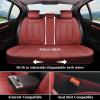 imageCoverado Car Seat Covers Full Set Seat Covers for Cars Front Seat Covers and Back Seat Cover Waterproof Leather Automotive Seat Cover Universal Car Interior Protectors Cushion for Most Cars BlueRedPillow
