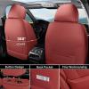 imageCoverado Car Seat Covers Full Set Seat Covers for Cars Front Seat Covers and Back Seat Cover Waterproof Leather Automotive Seat Cover Universal Car Interior Protectors Cushion for Most Cars BlueRedPillow