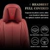 imageCoverado Car Seat Covers Full Set Seat Covers for Cars Front Seat Covers and Back Seat Cover Waterproof Leather Automotive Seat Cover Universal Car Interior Protectors Cushion for Most Cars BlueRedPillow