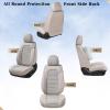 imageCoverado Car Seat Covers Full Set Seat Covers for Cars Front Seat Covers and Back Seat Cover Waterproof Leather Automotive Seat Cover Universal Car Interior Protectors Cushion for Most Cars BlueBeige
