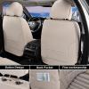 imageCoverado Car Seat Covers Full Set Seat Covers for Cars Front Seat Covers and Back Seat Cover Waterproof Leather Automotive Seat Cover Universal Car Interior Protectors Cushion for Most Cars BlueBeige