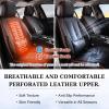 imageCoverado Car Seat Covers Full Set Seat Covers for Cars Front Seat Covers and Back Seat Cover Waterproof Leather Automotive Seat Cover Universal Car Interior Protectors Cushion for Most Cars BlueBlackRedLine