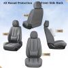 imageCoverado Car Seat Covers Full Set Seat Covers for Cars Front Seat Covers and Back Seat Cover Waterproof Leather Automotive Seat Cover Universal Car Interior Protectors Cushion for Most Cars BlueGrey