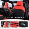 imageCoverado Ford F150 Seat Covers Full Set Car Seat Covers Waterproof Faux Leather Full Coverage Protector Pickup Truck Car Seat Cushion Cover Fit for 20152025 Ford F150 20172025 F250 F350 F450GrayRed
