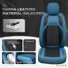 imageCoverado Ford F150 Seat Covers Full Set Car Seat Covers Waterproof Faux Leather Full Coverage Protector Pickup Truck Car Seat Cushion Cover Fit for 20152025 Ford F150 20172025 F250 F350 F450GrayBlue