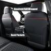 imageCoverado Ford F150 Seat Covers Full Set Car Seat Covers Waterproof Faux Leather Full Coverage Protector Pickup Truck Car Seat Cushion Cover Fit for 20152025 Ford F150 20172025 F250 F350 F450GrayRed line