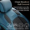 imageCoverado Ford F150 Seat Covers Full Set Car Seat Covers Waterproof Faux Leather Full Coverage Protector Pickup Truck Car Seat Cushion Cover Fit for 20152025 Ford F150 20172025 F250 F350 F450GrayBlue