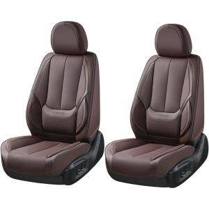 imageCoverado Car Seat Covers Full Set Seat Covers for Cars Front Seat Covers and Back Seat Cover Waterproof Leather Automotive Seat Cover Universal Car Interior Protectors Cushion for Most Cars BlueBrown