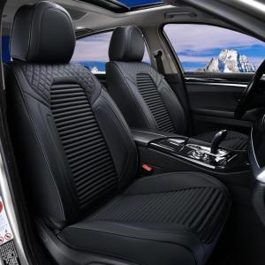 imageCoverado Car Seat Covers Full Set Seat Covers for Cars Front Seat Covers and Back Seat Cover Waterproof Leather Automotive Seat Cover Universal Car Interior Protectors Cushion for Most Cars BlueBlack