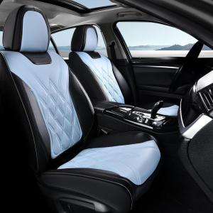 imageCoverado Car Seat Covers Full Set Seat Covers for Cars Front Seat Covers and Back Seat Cover Waterproof Leather Automotive Seat Cover Universal Car Interior Protectors Cushion for Most Cars Blue8918BlackBule