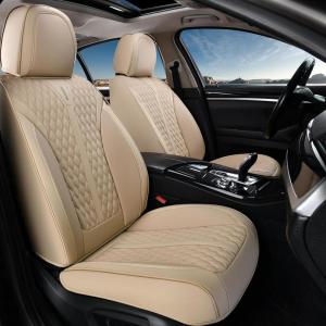 imageCoverado Car Seat Covers Full Set Seat Covers for Cars Front Seat Covers and Back Seat Cover Waterproof Leather Automotive Seat Cover Universal Car Interior Protectors Cushion for Most Cars BlueBeige2