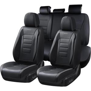 imageCoverado Car Seat Covers Full Set Seat Covers for Cars Front Seat Covers and Back Seat Cover Waterproof Leather Automotive Seat Cover Universal Car Interior Protectors Cushion for Most Cars BlueBlacknew