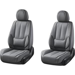 imageCoverado Car Seat Covers Full Set Seat Covers for Cars Front Seat Covers and Back Seat Cover Waterproof Leather Automotive Seat Cover Universal Car Interior Protectors Cushion for Most Cars BlueGrey
