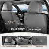 imageCoverado Car Seat Covers Front Covers for Cars Car Seat Cover Front Seats Automotive Seat Cover Waterproof Leather Car Seat Cushion Universal Interior Seat Protectors for Most Cars LightGray