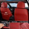 imageCoverado Car Seat Covers Full Set Red Seat Covers for Car with Lumbar Support Nappa Leather Seat Covers Waterproof Car Seat Protectors Universal Fit for Most Cars SUV Trucks