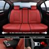 imageCoverado Car Seat Covers Full Set Red Seat Covers for Car with Lumbar Support Nappa Leather Seat Covers Waterproof Car Seat Protectors Universal Fit for Most Cars SUV Trucks