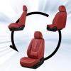 imageCoverado Car Seat Covers Full Set Red Seat Covers for Car with Lumbar Support Nappa Leather Seat Covers Waterproof Car Seat Protectors Universal Fit for Most Cars SUV Trucks