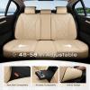 imageCoverado Car Seat Covers Full Set Seat Covers for Cars Front Seat Covers and Back Seat Cover Waterproof Leather Automotive Seat Cover Universal Car Interior Protectors Cushion for Most CarsBeige