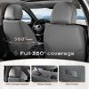 imageCoverado Car Seat Covers Full Set Seat Covers for Cars Front Seat Covers and Back Seat Cover Waterproof Leather Automotive Seat Cover Universal Car Interior Protectors Cushion for Most CarsGrayPruple