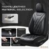 imageCoverado Car Seat Covers Full Set Seat Covers for Cars Front Seat Covers and Back Seat Cover Waterproof Leather Automotive Seat Cover Universal Car Interior Protectors Cushion for Most CarsBlack