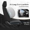 imageCoverado Car Seat Covers Full Set Seat Covers for Cars Front Seat Covers and Back Seat Cover Waterproof Leather Automotive Seat Cover Universal Car Interior Protectors Cushion for Most CarsBlack