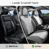 imageCoverado Car Seat Covers Full Set Seat Covers for Cars Front Seat Covers and Back Seat Cover Waterproof Leather Automotive Seat Cover Universal Car Interior Protectors Cushion for Most CarsLightGray