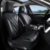 imageCoverado Car Seat Covers Full Set Seat Covers for Cars Front Seat Covers and Back Seat Cover Waterproof Leather Automotive Seat Cover Universal Car Interior Protectors Cushion for Most CarsBlack