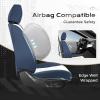 imageCoverado Car Seat Covers Full Set Seat Covers for Cars Front Seat Covers and Back Seat Cover Waterproof Leather Automotive Seat Cover Universal Car Interior Protectors Cushion for Most CarsBlueWhite