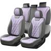 imageCoverado Car Seat Covers Full Set Seat Covers for Cars Front Seat Covers and Back Seat Cover Waterproof Leather Automotive Seat Cover Universal Car Interior Protectors Cushion for Most CarsGrayPruple