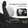 imageCoverado Car Seat Covers Full Set Seat Covers for Cars Front Seat Covers and Back Seat Cover Waterproof Leather Automotive Seat Cover Universal Car Interior Protectors Cushion for Most CarsBlackRedline