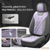 imageCoverado Car Seat Covers Full Set Seat Covers for Cars Front Seat Covers and Back Seat Cover Waterproof Leather Automotive Seat Cover Universal Car Interior Protectors Cushion for Most CarsGrayPruple