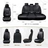 imageCoverado Car Seat Covers Full Set Seat Covers for Cars Front Seat Covers and Back Seat Cover Waterproof Leather Automotive Seat Cover Universal Car Interior Protectors Cushion for Most CarsBlack