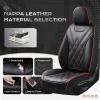 imageCoverado Car Seat Covers Full Set Seat Covers for Cars Front Seat Covers and Back Seat Cover Waterproof Leather Automotive Seat Cover Universal Car Interior Protectors Cushion for Most CarsBlackRedline