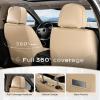 imageCoverado Car Seat Covers Full Set Seat Covers for Cars Front Seat Covers and Back Seat Cover Waterproof Leather Automotive Seat Cover Universal Car Interior Protectors Cushion for Most CarsBeige