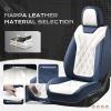 imageCoverado Car Seat Covers Full Set Seat Covers for Cars Front Seat Covers and Back Seat Cover Waterproof Leather Automotive Seat Cover Universal Car Interior Protectors Cushion for Most CarsBlueWhite