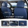 imageCoverado Car Seat Covers Full Set Seat Covers for Cars Front Seat Covers and Back Seat Cover Waterproof Leather Automotive Seat Cover Universal Car Interior Protectors Cushion for Most CarsBlueWhite
