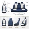 imageCoverado Car Seat Covers Full Set Seat Covers for Cars Front Seat Covers and Back Seat Cover Waterproof Leather Automotive Seat Cover Universal Car Interior Protectors Cushion for Most CarsBlueWhite