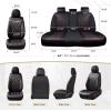 imageCoverado Car Seat Covers Full Set Seat Covers for Cars Front Seat Covers and Back Seat Cover Waterproof Leather Automotive Seat Cover Universal Car Interior Protectors Cushion for Most CarsBlackRedline