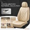 imageCoverado Car Seat Covers Full Set Seat Covers for Cars Front Seat Covers and Back Seat Cover Waterproof Leather Automotive Seat Cover Universal Car Interior Protectors Cushion for Most CarsBeige