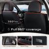 imageCoverado Car Seat Covers Full Set Seat Covers for Cars Front Seat Covers and Back Seat Cover Waterproof Leather Automotive Seat Cover Universal Car Interior Protectors Cushion for Most CarsBlackRedline