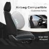 imageCoverado Car Seat Covers Full Set Seat Covers for Cars Front Seat Covers and Back Seat Cover Waterproof Leather Automotive Seat Cover Universal Car Interior Protectors Cushion for Most CarsBlack