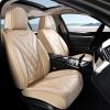 imageCoverado Car Seat Covers Full Set Seat Covers for Cars Front Seat Covers and Back Seat Cover Waterproof Leather Automotive Seat Cover Universal Car Interior Protectors Cushion for Most CarsBeige