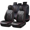 imageCoverado Car Seat Covers Full Set Seat Covers for Cars Front Seat Covers and Back Seat Cover Waterproof Leather Automotive Seat Cover Universal Car Interior Protectors Cushion for Most Cars